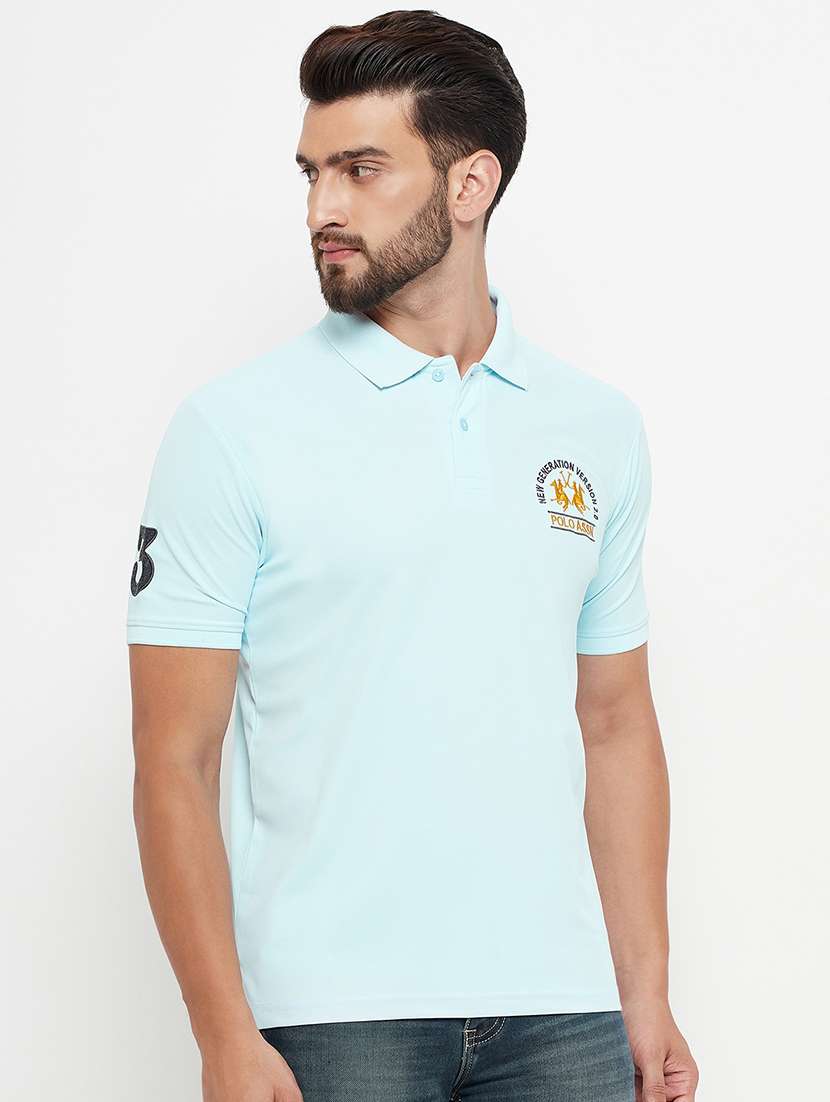 men solid short sleeve polo t-shirt