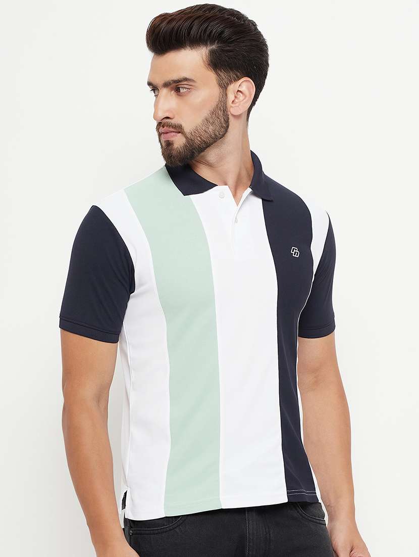 men color block short sleeve polo t-shirt