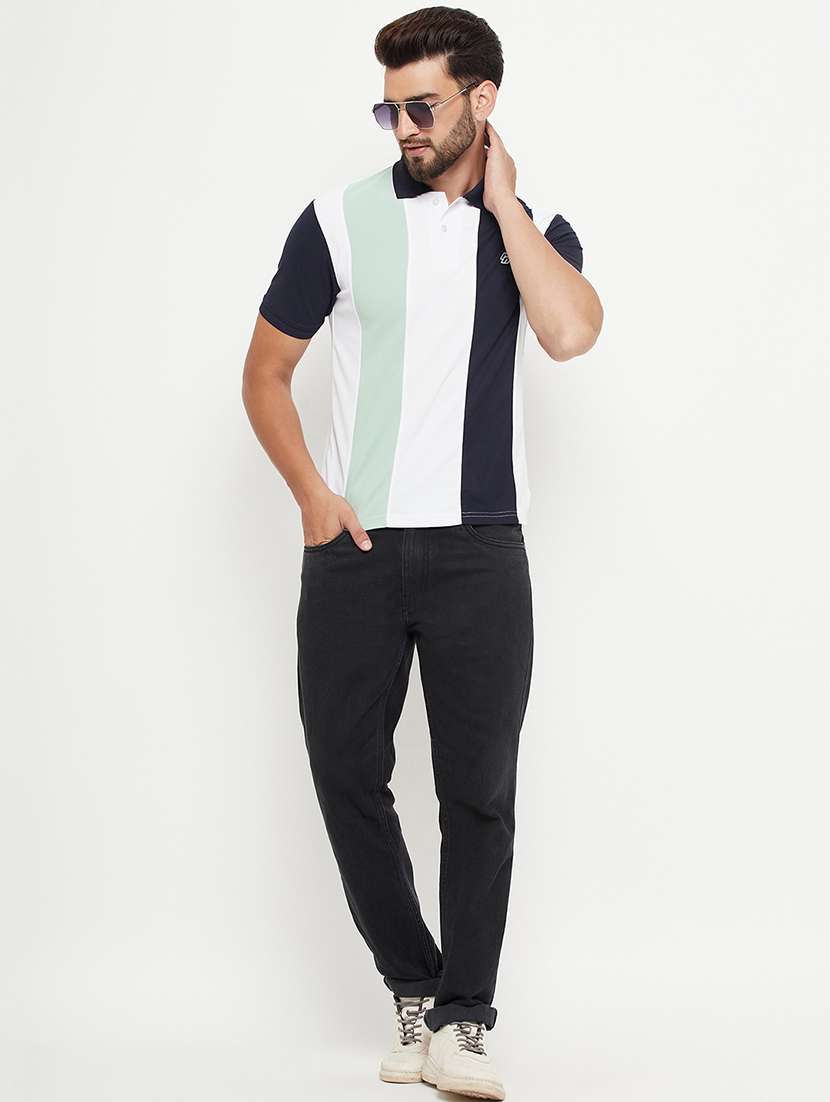 men color block short sleeve polo t-shirt - 21497110 -  Standard Image - 3