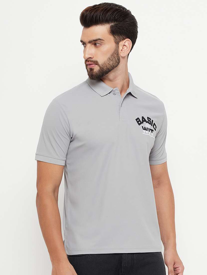 men solid short sleeve polo t-shirt