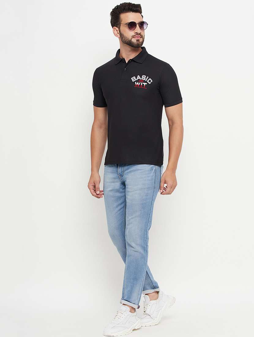 men solid short sleeve polo t-shirt - 21497116 -  Standard Image - 3
