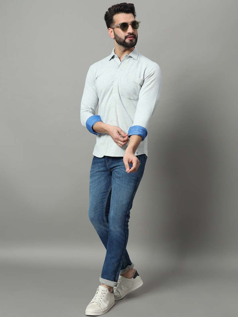 men solid long sleeve casual shirt - 21497121 -  Standard Image - 3