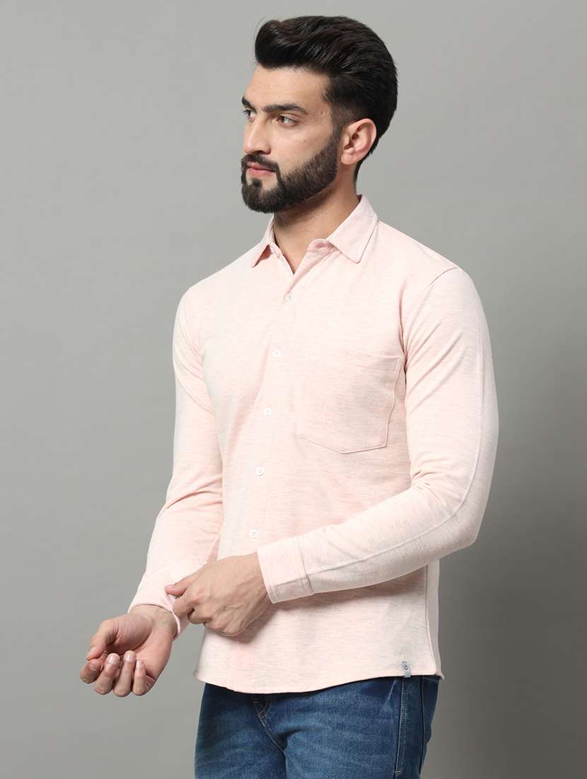 men solid long sleeve casual shirt