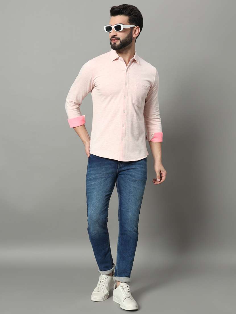 men solid long sleeve casual shirt - 21497122 -  Standard Image - 3