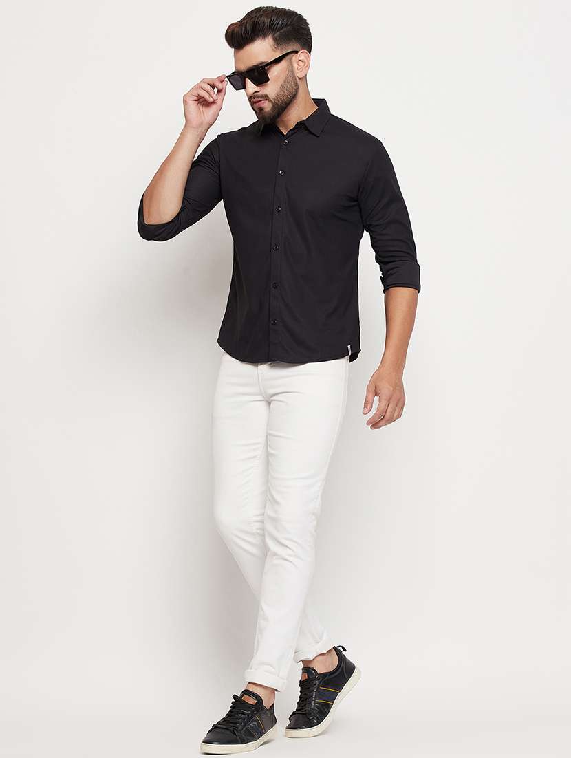 men solid long sleeve casual shirt - 21497124 -  Standard Image - 3