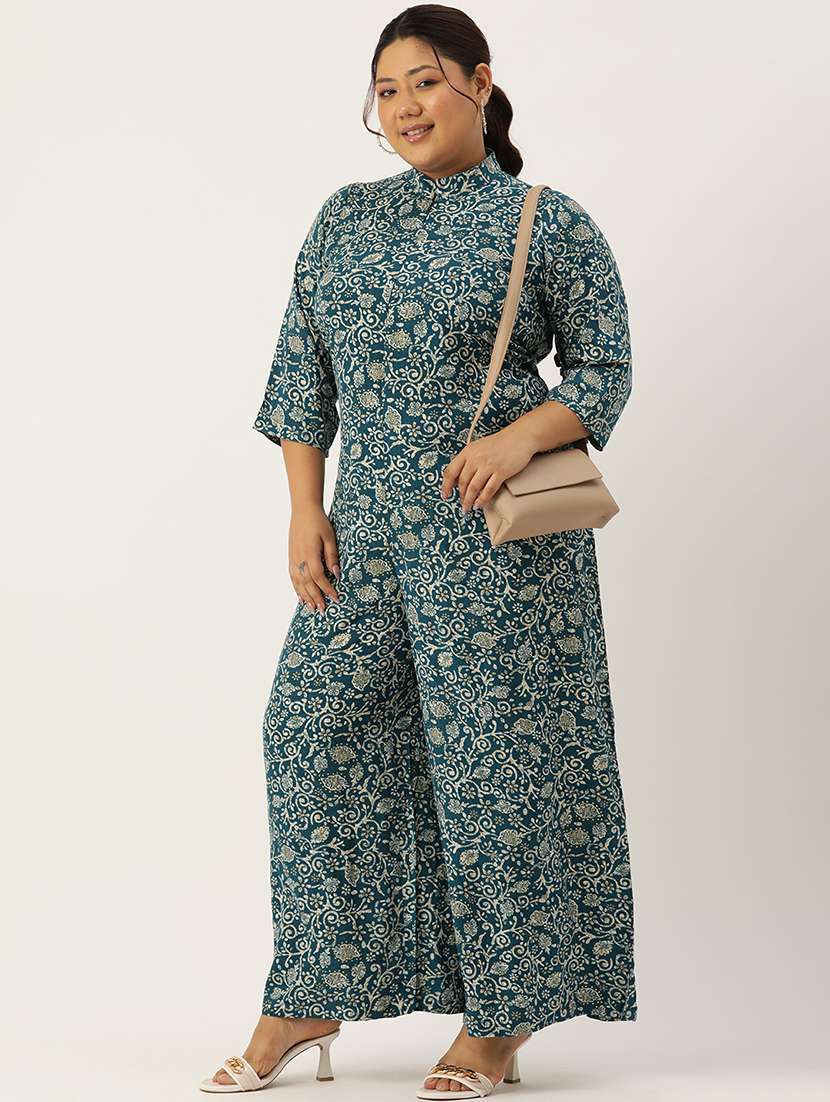 women mandarin neck printed full leg jumpsuit - 21497145 -  Standard Image - 3