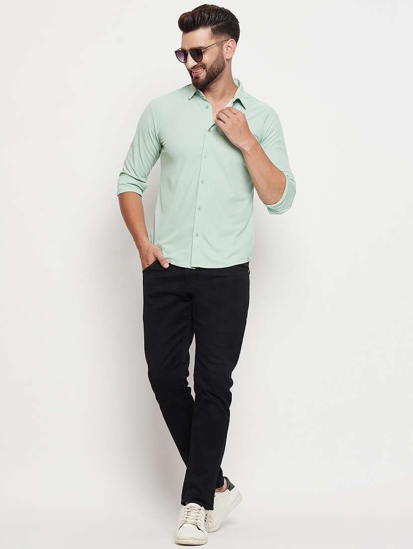 men solid long sleeve casual shirt - 21497149 -  Standard Image - 3