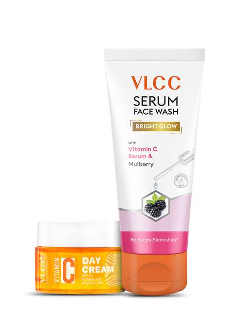 vitamin c day cream spf 30 & bright glow serum facewash with vitamin c serum & mulberry combo - 21497151 -  Standard Image - 0