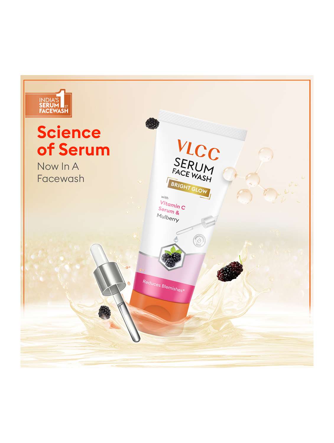vitamin c day cream spf 30 & bright glow serum facewash with vitamin c serum & mulberry combo - 21497151 -  Standard Image - 3