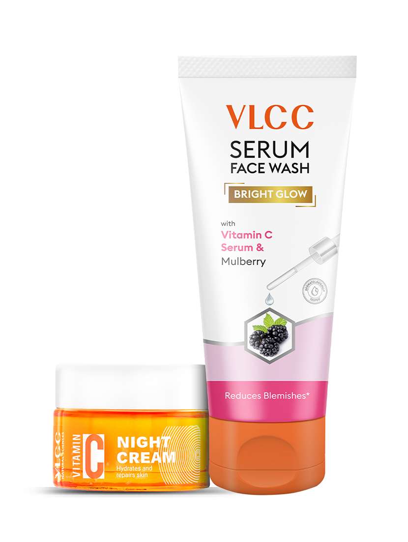 vitamin c night cream & bright glow serum facewash with vitamin c serum & mulberry combo - 21497154 -  Zoom Image - 0