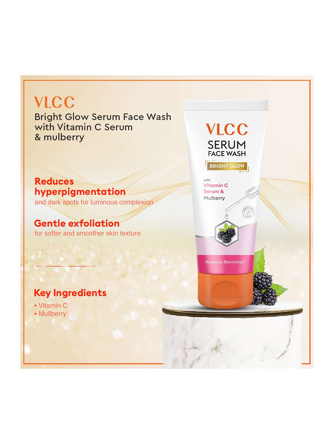 vitamin c night cream & bright glow serum facewash with vitamin c serum & mulberry combo - 21497154 -  Standard Image - 5