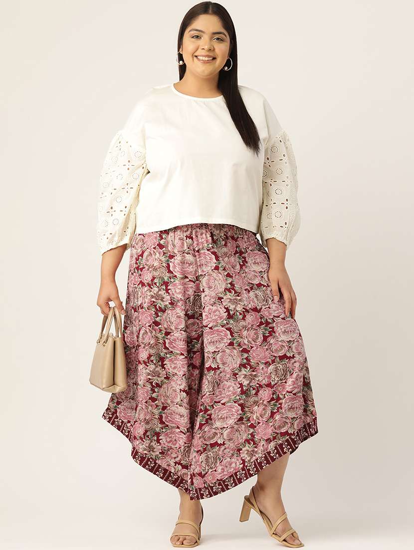 women high rise printed culottes trouser - 21497165 -  Standard Image - 3