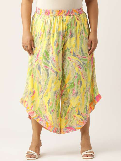 women high rise printed culottes trouser - 21497176 -  Standard Image - 0