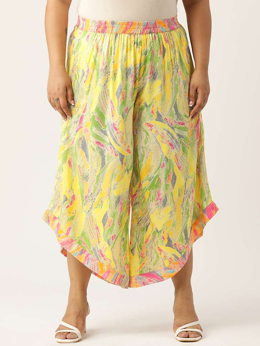 women high rise printed culottes trouser