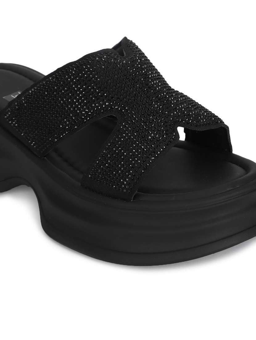 women black slip on sandal - 21497211 -  Standard Image - 5