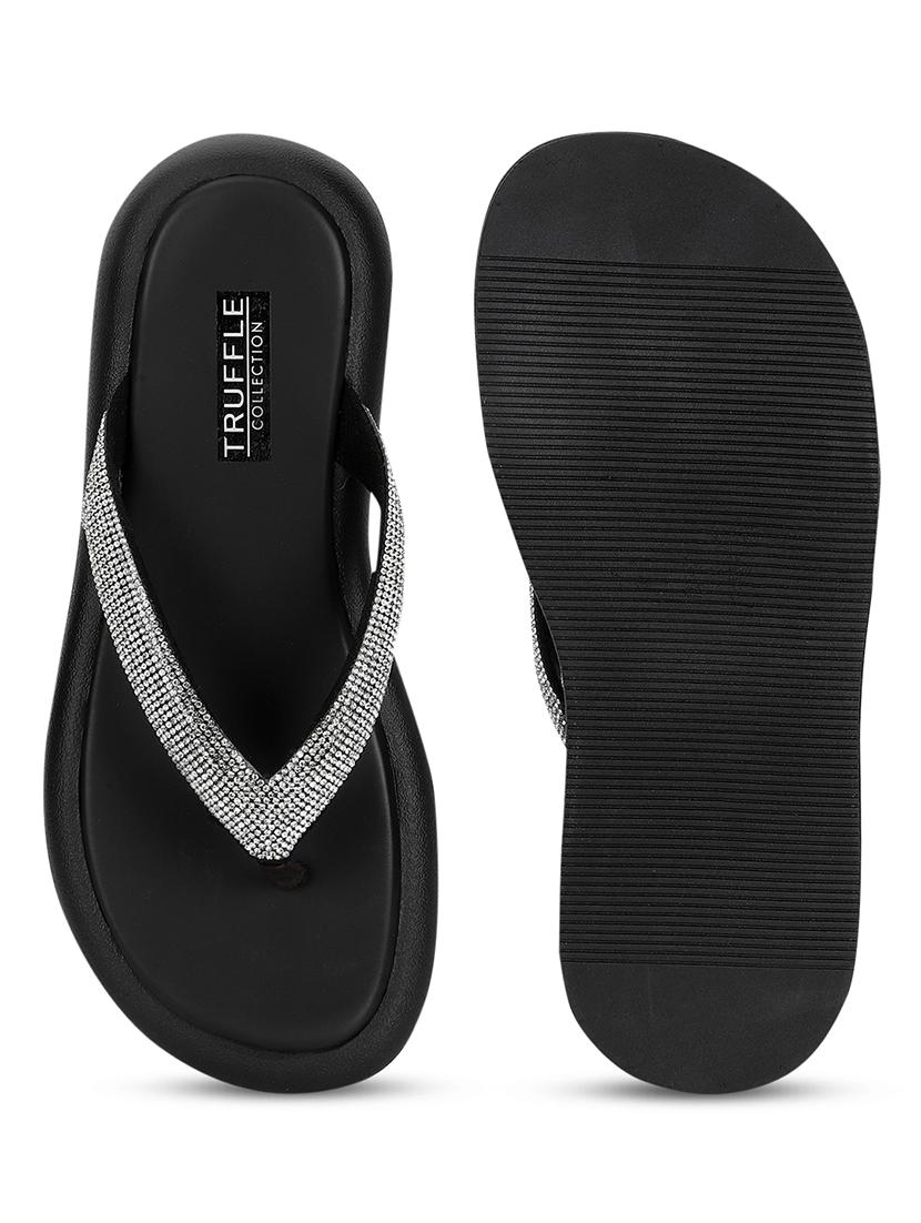 women black embellished slippers - 21497214 - Standard Image - 3
