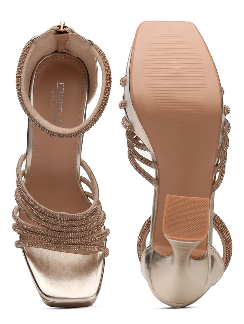 women gold closed back sandal - 21497241 - Standard Image - 3