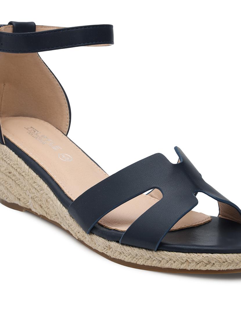 women navy blue ankle strap sandal - 21497244 - Standard Image - 5