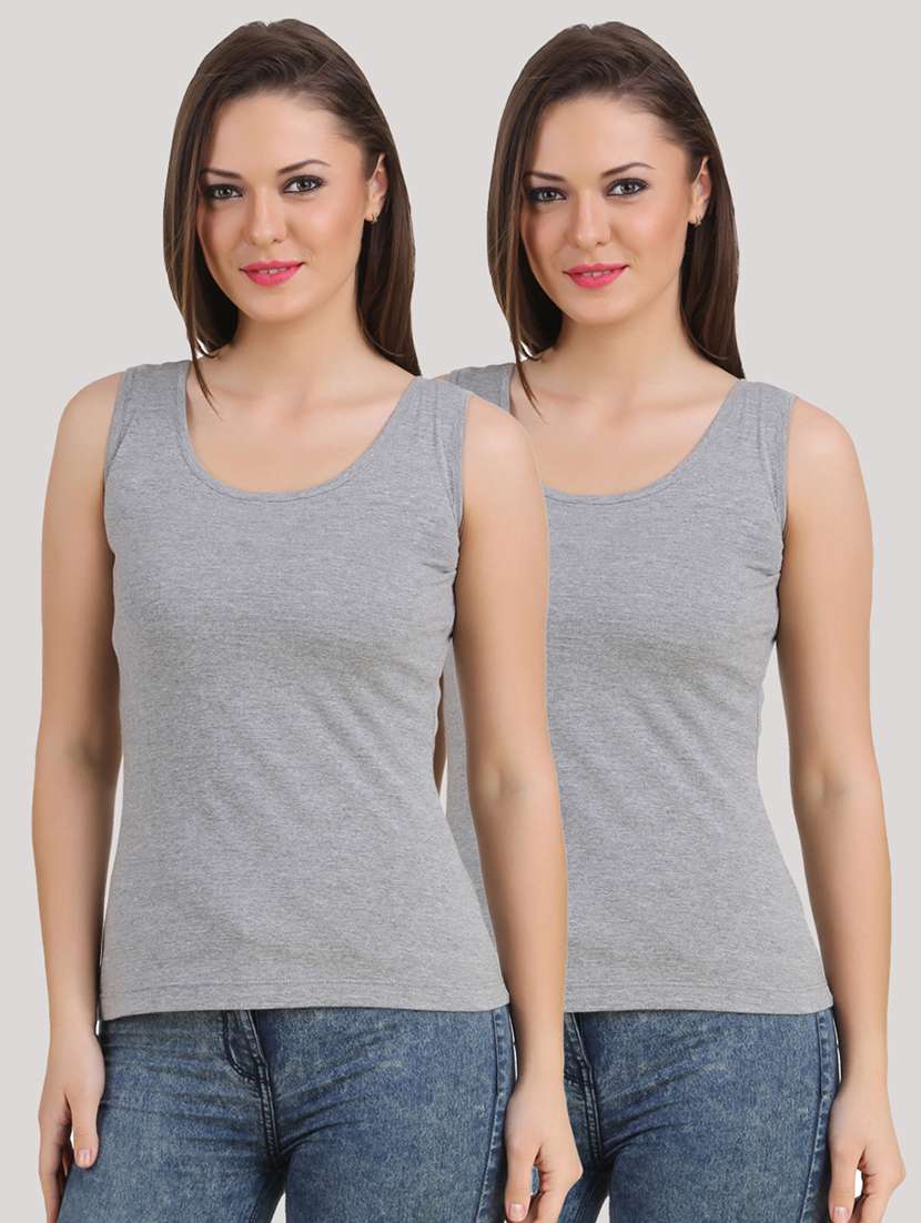 women pack of 2 solid tank top