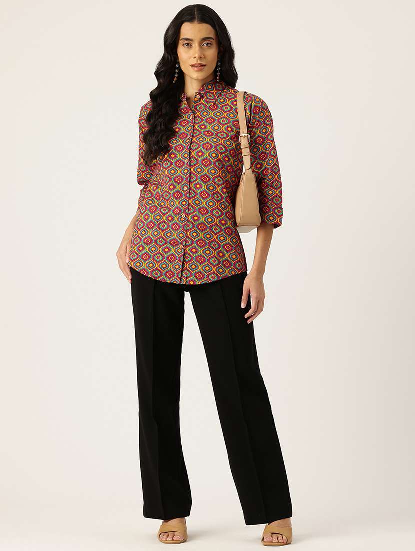 women printed collared shirt - 21497302 -  Standard Image - 3