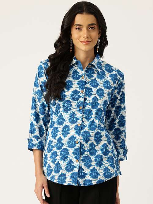 women collared printed regular shirt - 21497303 -  Standard Image - 0