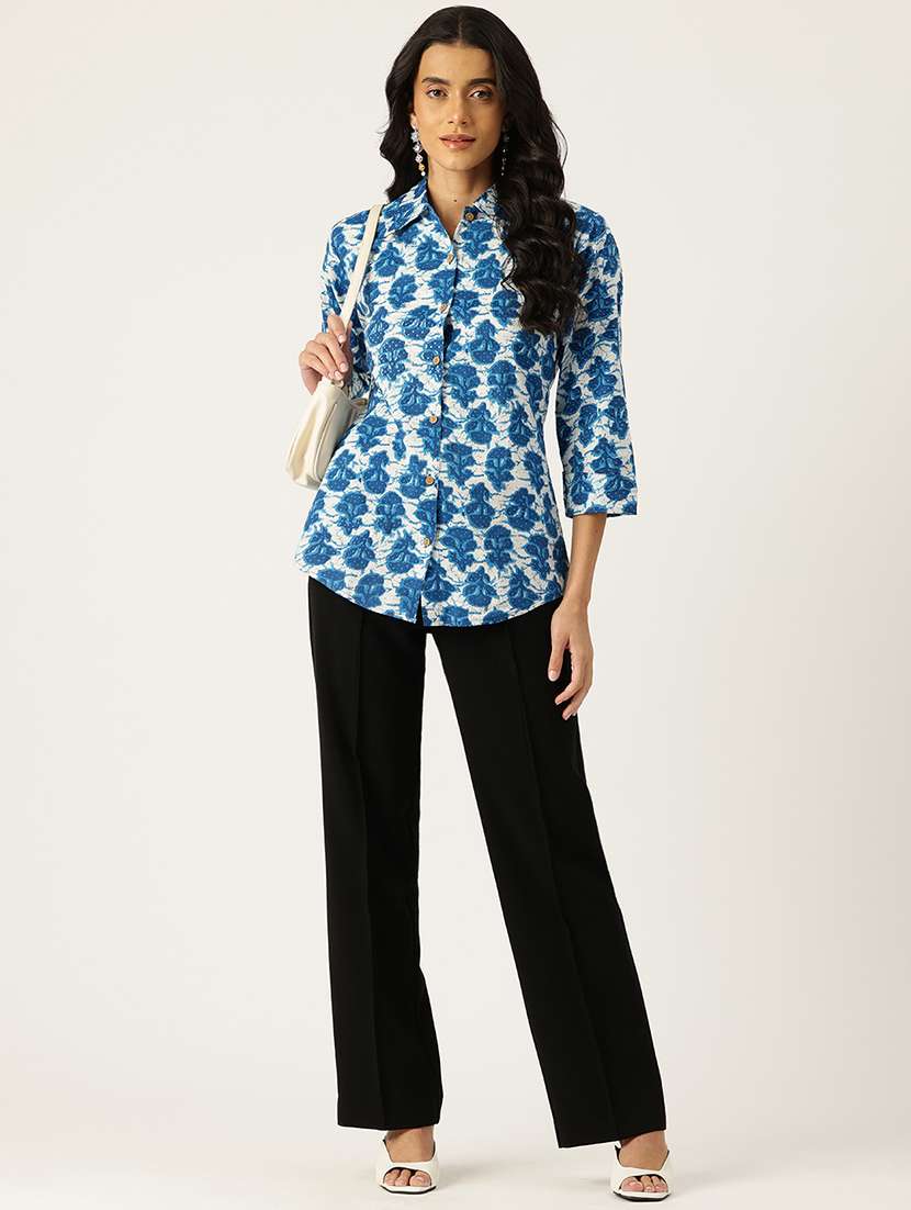 women collared printed regular shirt - 21497303 -  Standard Image - 3