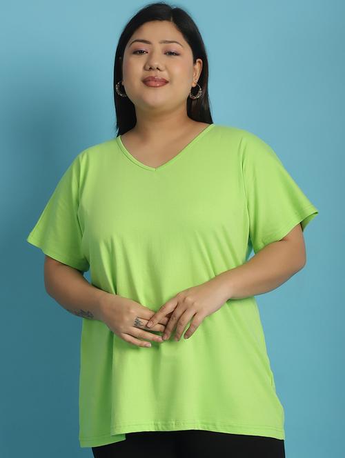 women v-neck solid regular t-shirt - 21497330 -  Standard Image - 0