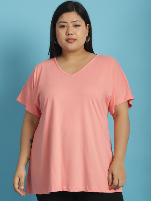 women v-neck solid regular t-shirt - 21497331 -  Standard Image - 0