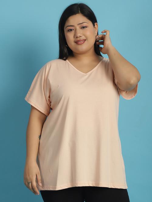 women v-neck solid regular t-shirt - 21497334 - Standard Image - 0
