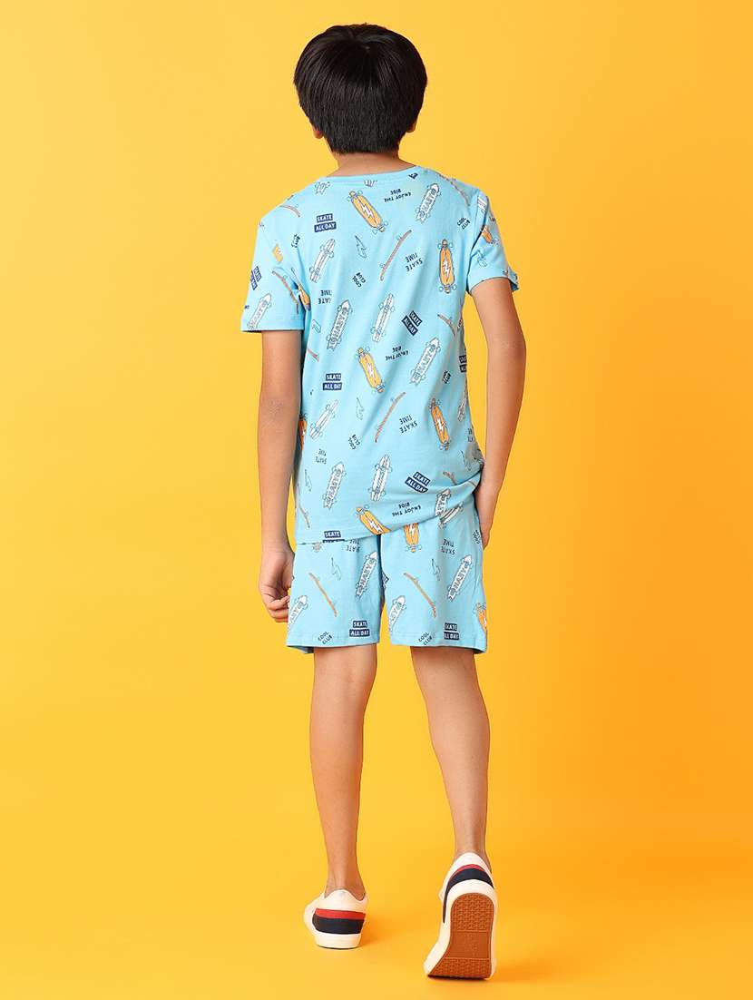 boys round neck printed t-shirt & shorts set  - 21497460 -  Standard Image - 3