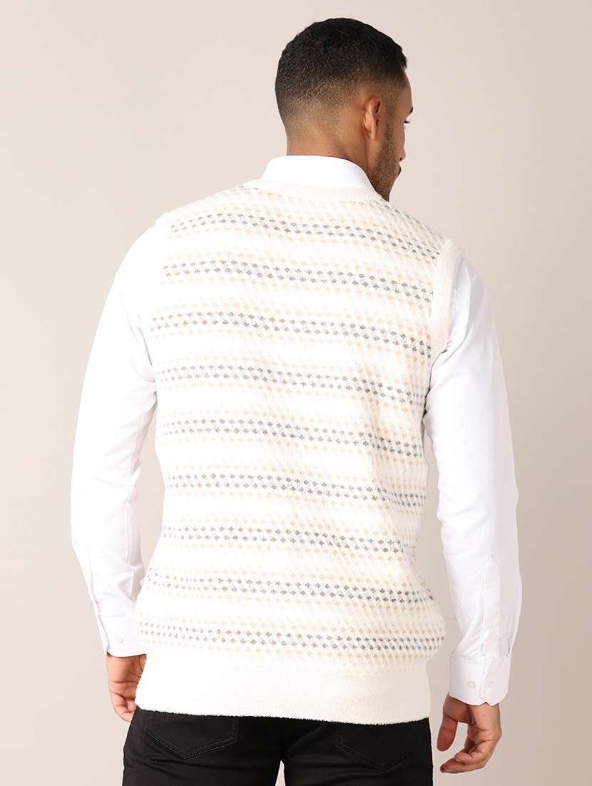 men v-neck self design pullover - 21497510 -  Standard Image - 3