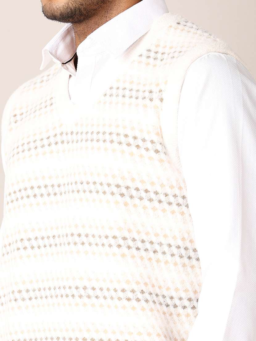 men v-neck self design pullover - 21497510 -  Standard Image - 5