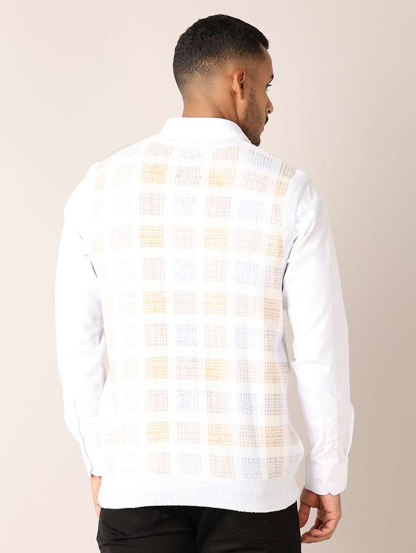 men v-neck checkered pullover - 21497511 -  Standard Image - 3