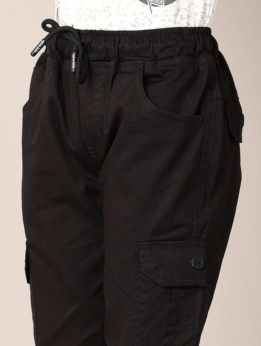 boys solid relaxed fit cargo - 21497556 -  Standard Image - 5