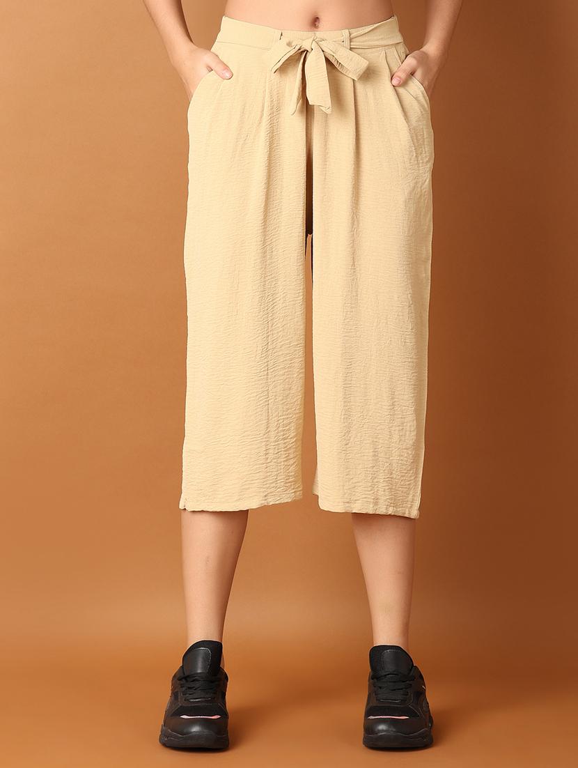 women beige solid capri - 21497586 - Zoom Image - 0