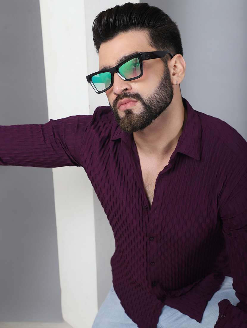 men self design long sleeve casual shirt - 21497927 -  Standard Image - 3