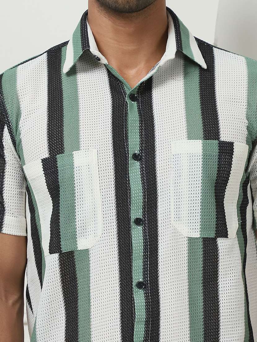 men striped short sleeve casual shirt - 21497928 -  Standard Image - 5