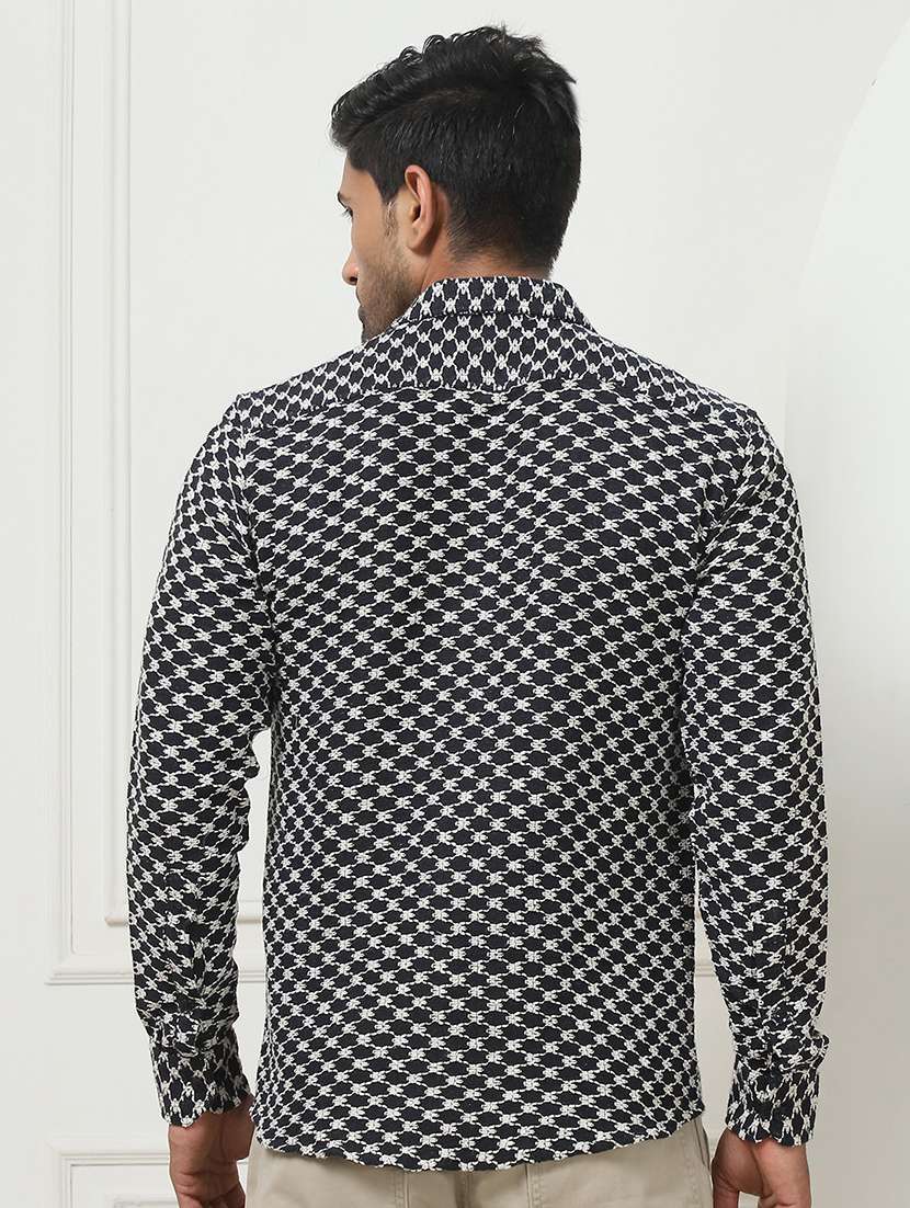 men self design long sleeve casual shirt - 21497932 -  Standard Image - 3