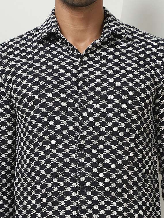 men self design long sleeve casual shirt - 21497932 -  Standard Image - 5