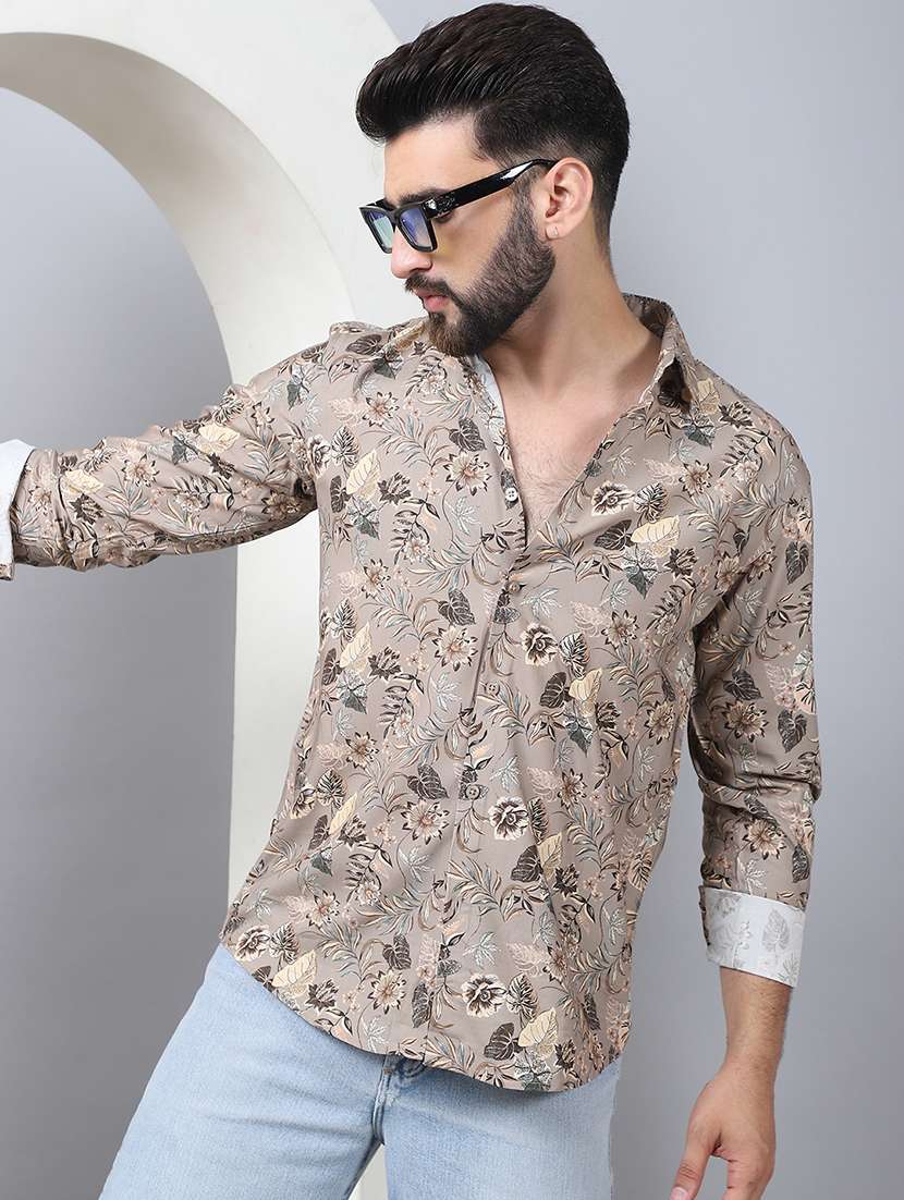 men printed long sleeve casual shirt - 21497933 -  Standard Image - 3