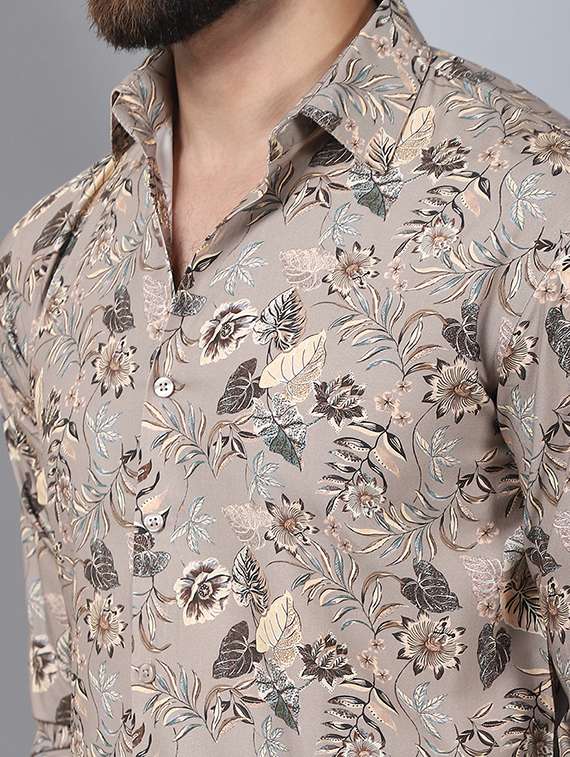 men printed long sleeve casual shirt - 21497933 -  Standard Image - 5