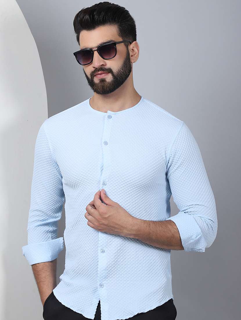 men self design long sleeve casual shirt - 21497942 -  Standard Image - 3