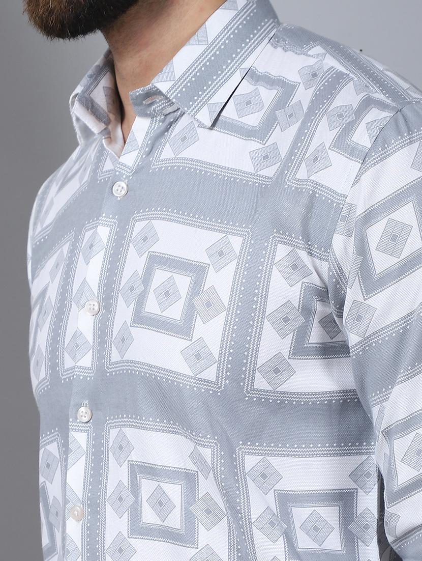 men printed long sleeve casual shirt - 21497949 - Standard Image - 5