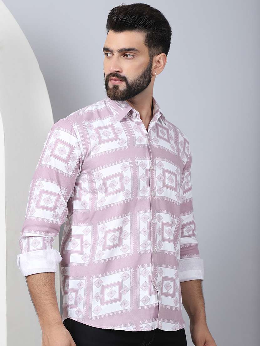 men printed long sleeve casual shirt - 21497950 - Zoom Image - 0