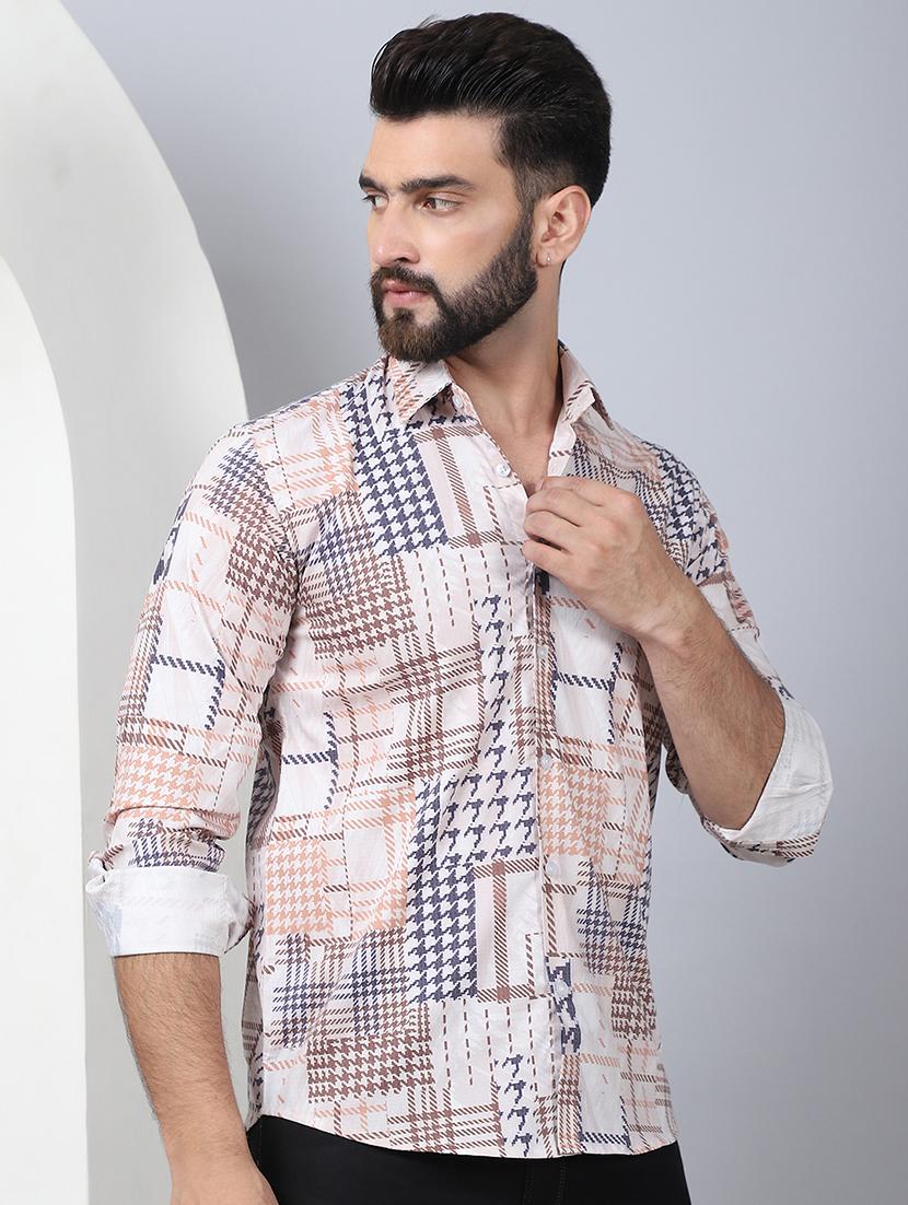 men printed long sleeve casual shirt - 21497952 - Zoom Image - 0