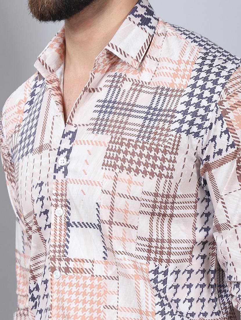 men printed long sleeve casual shirt - 21497952 - Standard Image - 5