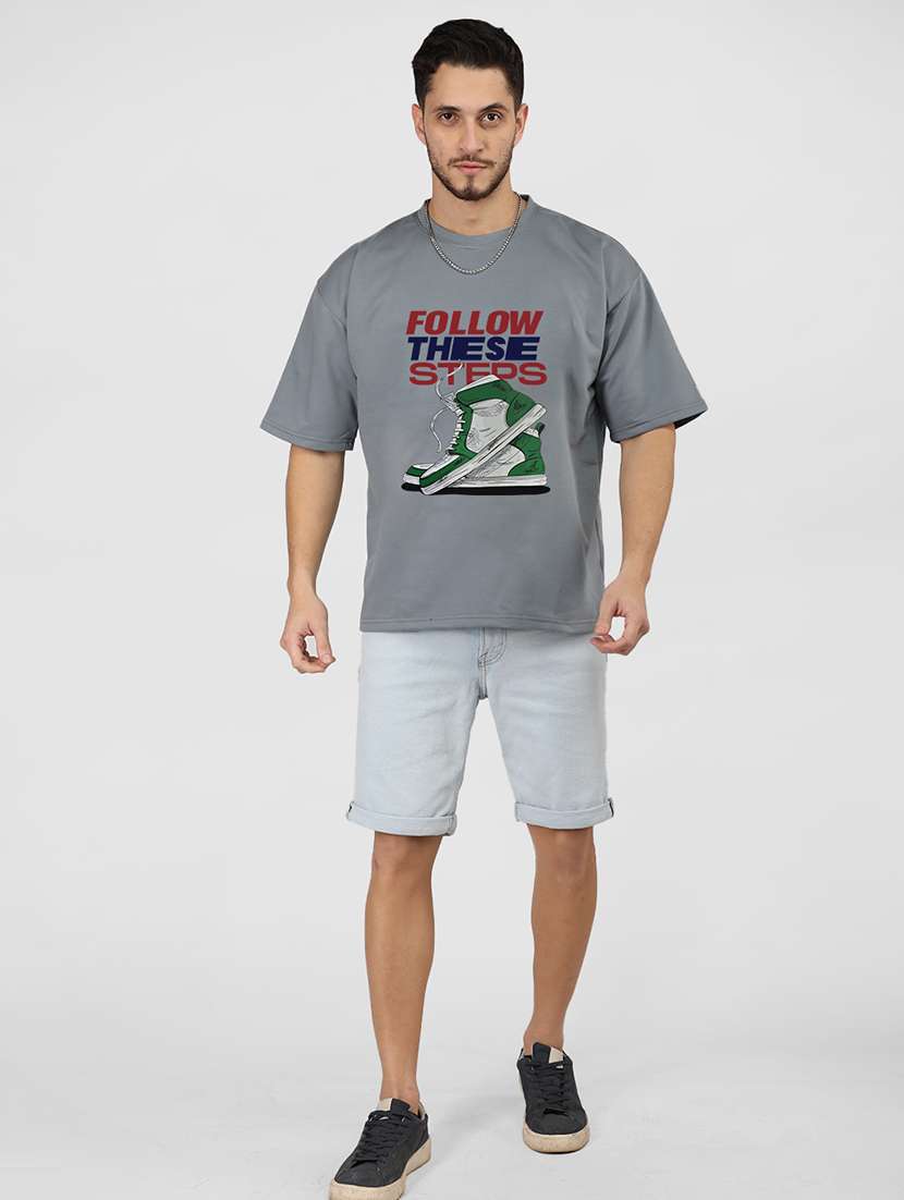 men short sleeve printed oversized t-shirt - 21498380 - Standard Image - 3
