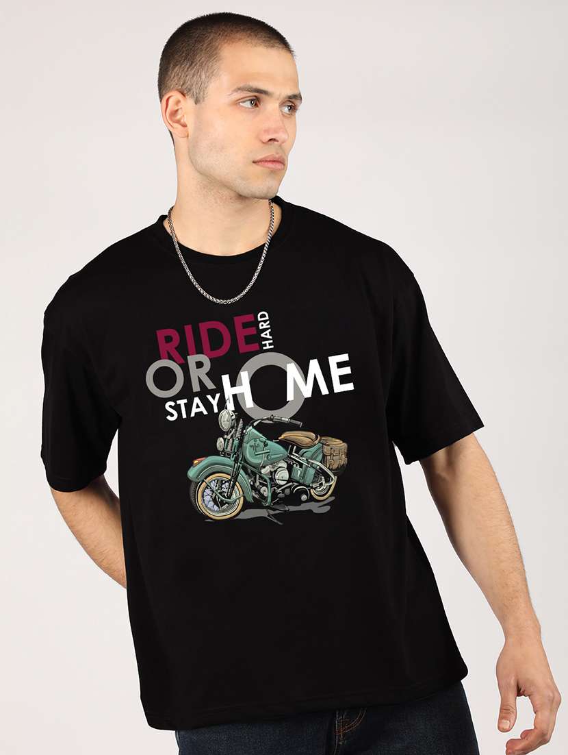men short sleeve printed oversized t-shirt