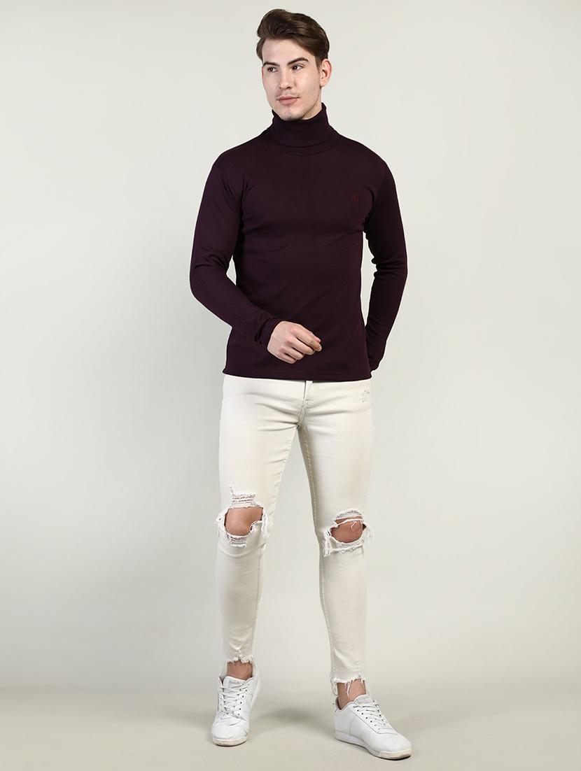 men long sleeve plain t-shirt - 21498440 - Standard Image - 3