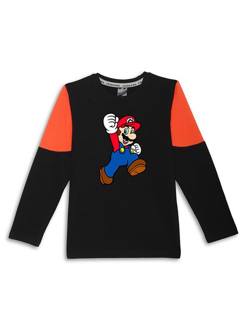 kids black cotton blend t-shirt - 21498538 -  Standard Image - 0